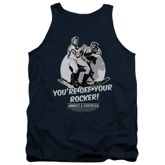 Abbott & Costello  Off Your Rocker Adult Tank Top Navy
