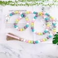 thumbnail image 4 of 55 Inch Easter Wood Bead Garland Tassels, Easter Tassel Garland Farmhouse Rustic Wooden Beaded Garland with Jute Rope Plaid Tassel, Prayer Boho Natual Beads Wall Hanging Decor, 4 of 6