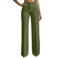 thumbnail image 7 of Resicozy High Waisted Straight Leg Suit Pants Women Business Casual Office Dress Trousers with Pockets Army Green XL, 7 of 7
