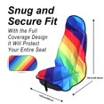 thumbnail image 3 of Funda de asiento de coche LoyaGour, impermeable, arcoíris, 75 x 142 cm, 2 unidades, 3 of 7