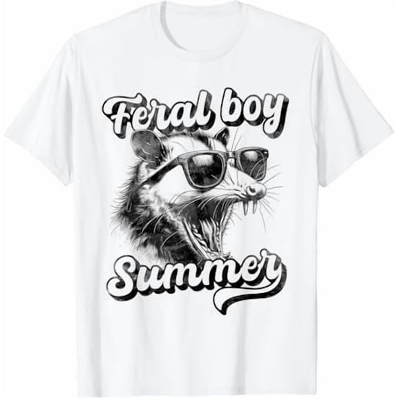 Feral Boy Summer Opossum Vintage T-Shirt