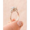 thumbnail image 5 of SOLITAIRE JEWELS 2CT Round Cut Moissanite Three Stone Side Tapered Baguette Moissanite Wedding Ring Solid 14k Yellow Gold, 5 of 8