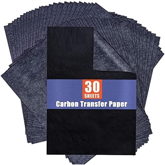 Carbon Paper for Tracing Graphite Transfer-Paper -  30 Pcs Black Graphite Paper for Tracing Drawing Patterns on Wood Projects Canvas Fabric Artist Lettering Sketch Drawing A4 8.27 X 11.81 Inch