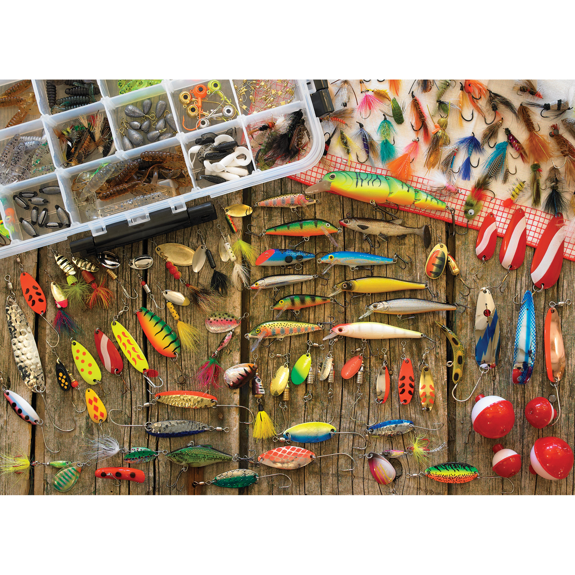 Cobble Hill 1000 Piece Puzzle: Fishing Lures - Reference Poster Included, High Quality Jigsaw, Earth Friendly Materials