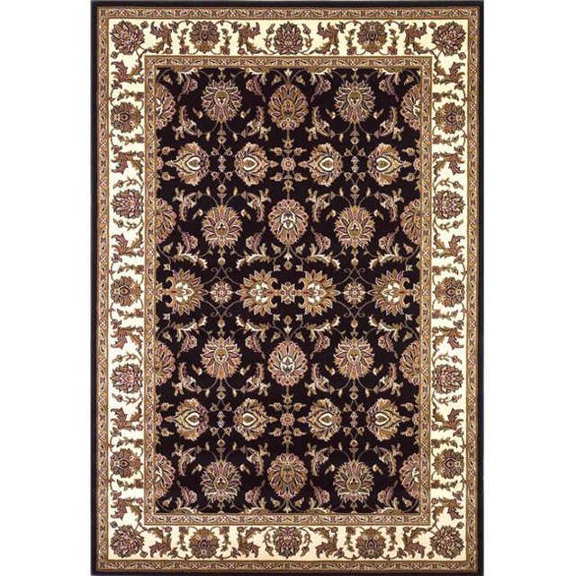 HomeRoots 353179 20 x 31 in. Polypropylene Black & Ivory Area Rug