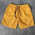 thumbnail image 2 of cllios Mens Shorts Summer Casual Drawstring Pocket Solid Color Five-Inch Beach Shorts, 2 of 3