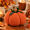 Burnt Orange, variant on Fall Pumpkin Decor, Cream Knitted Pumpkin Tabletop Decoration, 7.1 in Neutral Autumn Accent for Mantel, Shelf, Dining Table, Living Room and Thanksgiving Decor