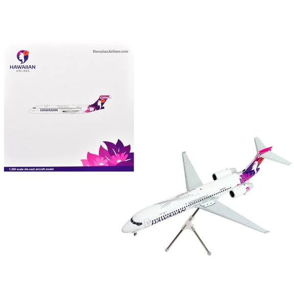 Boeing 717-200 Commercial Aircraft "Hawaiian Airlines" White with Purple Graphics 1/200 Diecast Model Airplane by GeminiJets
