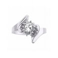 thumbnail image 1 of Rylos Bague de Designer Florale en Or Blanc 14K avec Pierre Précieuse Ovale 6x4 mm et Diamants Étincelants - Bijou Topaze Blanche Pierre de Naissance Taille 10, 1 of 7