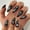 Almond gel dark night prints, variant on Fofosbeauty 24 pcs Almond Fake Nails Tips, Medium Press on French Nails, Almond Kawayi Cute Print