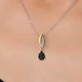 thumbnail image 3 of Gem Stone King 925 Silver and 10K Yellow Gold Black Onyx and White Lab Grown Diamond Pendant Necklace for Women | 0.88 Cttw | Gemstone December Birthstone | Pear Shape 8X5MM | With 18 inch Chain, 3 of 6