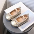 thumbnail image 2 of Ccpelsie Girls Dress Shoes Mary Jane Shoes for Kid Ballet Flats Back to School Princess Wedding Shoes(Gold,1), 2 of 4