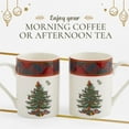 thumbnail image 6 of Spode Christmas Tree Tartan 10oz Mug & 8" Tray Set (3-Piece Set) - Festive Porcelain Mugs with Melamine Tray, Dishwasher & Microwave Safe - Holiday Gatherings & Entertaining, 6 of 7