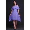 thumbnail image 2 of Bimba Robe Midi Tunique de Fête pour Femmes à Épaules Dénudées à Manches Volantées à Imprimé Bloc - Petit, 2 of 6