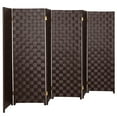 thumbnail image 3 of Red Lantern 4 ft. Short Woven Fiber Outdoor All Weather Folding Screen - 6 Panel - Dark Brown, 3 of 6