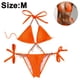 thumbnail image 2 of Conjunto de bikini de triángulo con lazo lateral y cuello halter para mujer, traje de baño de 2 piezas con tiras, 2 of 5