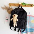 thumbnail image 6 of SUSHANG Men and Women Adult Fashion Solid Color Nylon Zipper Large Capacity Bear Pendant Student Backpack for Men Women College Bookbag, 6 of 6