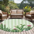 thumbnail image 4 of Green Cactus Tropical Round Area Rug 6Ft Washable Circle Rugs for Bathroom Office, Sage Green Buffalo Plaid Summer Non-Slip Carpet Floor Mats Indoor Outdoor Carpet Runner Aesthetic Home Decor, 4 of 8