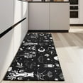thumbnail image 4 of Black and White Halloween Elements Pattern Kitchen Rug Mat,Kitchen Runner Rugs Non Skid Washable,Decorative Kitchen Floor Mats for Kitchen,Sink,Laundry,17"X47", 4 of 5