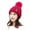 Wine Red, variant on Naierhg Beanie Women Hat Solid Color Fluffy Ball Stretch Thicken Fleece Lined Autumn Winter Coldproof Fashion Labeling Beanie Hat Daily WearNavy Blue