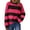 Red, variant on longantii Womens Striped Sweater Oversized Cute Color Block Sweaters Winter 2025 Trendy Knit Crew Neck Thin Pullover Saffron S