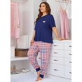thumbnail image 5 of Lochas Pajamas Set for Women Sleepwear Plus Size Nightwear Loungewear Homewear 2PCS Pyjama Pjs,Plaid, 5 of 6