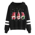 thumbnail image 1 of Chandail à Capuchon d'Hiver pour Femmes, Chandail de Mode, Blouse Ample Mi-Longue, Cardigan Chaud à Col Rond, Chandail Imprimé de Noël, Tenue de Fête, 1 of 6