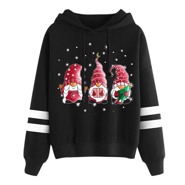 Chandail à Capuche d'Hiver pour Femmes, Mode Mi-Longue, Blouse Ample, Col Rond Chaud, Cardigan Imprimé Noël, Chandail de Noël