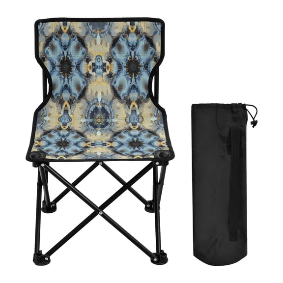 YAZAOO Camping Chairs Modern Cerulean Dreams Pattern Folding chair