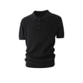 thumbnail image 2 of Polo Shirts for Men Summer Solid Casual Cable Knit Collared Short Sleeve Dress Shirts, 2 of 4