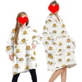 thumbnail image 1 of goowrom Family Cartoon Digital Printing Lamb Wool Warm Hooded Blanket, 1 of 10