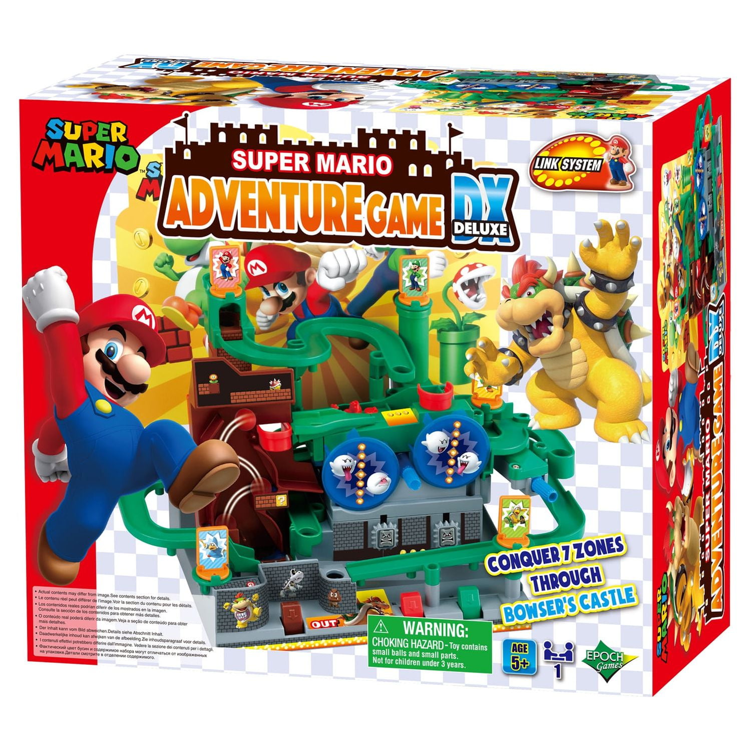 Epoch Games Super Mario Adventure Game DX, Tabletop Skill and Action Game and Marble Maze for Ages 5+