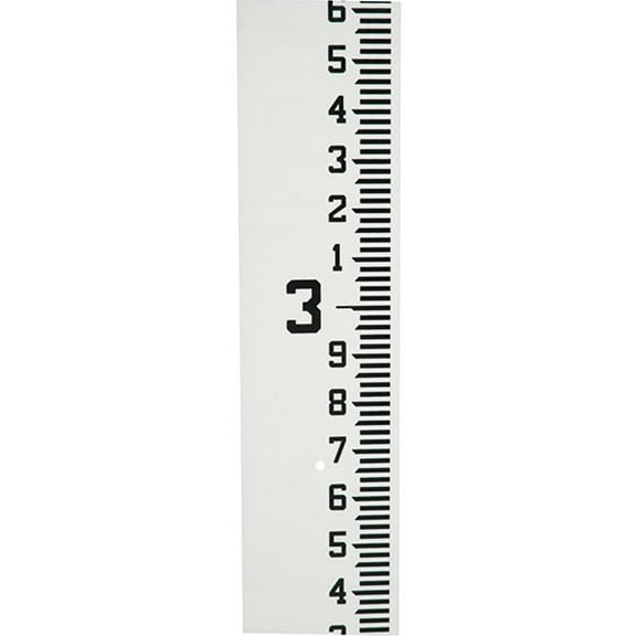 AdirPro 4" Wide Stream Gauge - Heavy Duty Staff Gauge - All Weather Gauge - Water Depth Gauge (100ths/10ths/feet) (0-4')