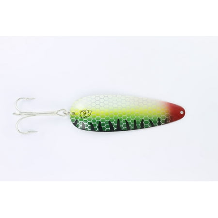 Dardevle Troll Devle Hd Spoon 4 1/2in 1 1/2oz Black Perch Brass Back