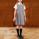 thumbnail image 2 of Odeerbi Niñas 2 Piezas Preppy Outfit Botón de Manga Larga Camisa de Vestido y Trajes Plisados Conjunto de Vestido Uniforme Escolar, 2 of 5