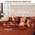 thumbnail image 7 of PERFEMET Queen Comforter Set Burnt Orange,Bed in a Bag Queen Size 6 Pieces Watercolor Marble Bedding,Luxury Soft Bed Set with Sheets for All Season, 7 of 7