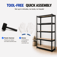 thumbnail image 4 of ZEUKMXOO 5-Tier Heavy Duty Metal Garage Storage Rack Black MDF Utility Shelves for Pantry Basement Warehouse Closet 60"H×27.5"W×11.8"D, 4 of 10