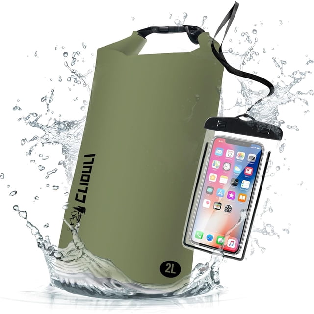 Waterproof Dry Bag,Roll Top Blue Small Waterproof Backpack 2L/5L/10L/20L/30L/40L Floating Lightweight Bags for Kayaking, Boating, Fishing, Swimming Camping with Waterproof Phone Case