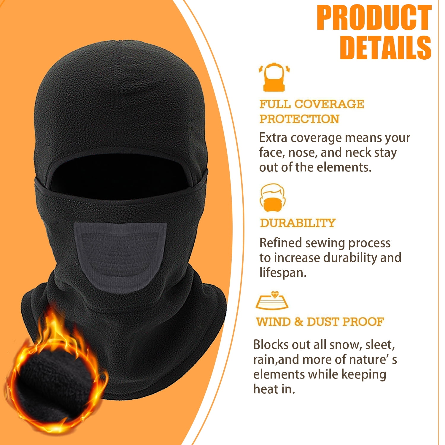 Suokoun Cagoule Thermique Pour Hommes Et Femmes - Masque De Ski Coupe