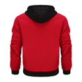 thumbnail image 3 of Men's Color Block Hoodie Pullover Winter Warm Comfortable Thread Drawstring Casual Sweatshirt for Autumn Outdoor, 3 of 4