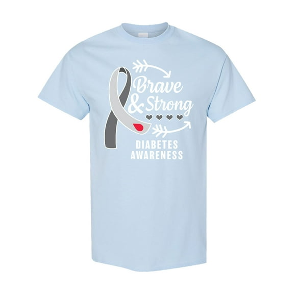 Inktastic Diabetes Awareness Brave and Strong T-Shirt