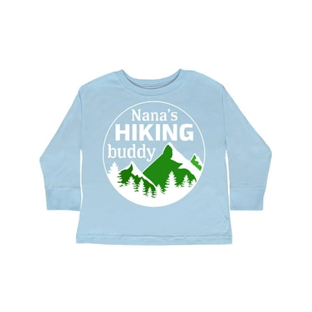 

Inktastic Nana s Hiking Buddy with Mountains and Trees Gift Toddler Boy or Toddler Girl Long Sleeve T-Shirt