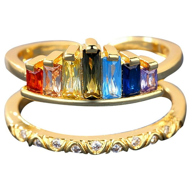 Anillos para mujer, regalos para mujer, conjunto de anillo ajustable de circonita