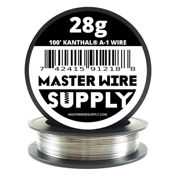 Kanthal A1-100' - Cable calibre 28 - 100 pies - 0,32 mm - 0,013 pulgadas - Hecho en EE. UU. - Master Wire Supply