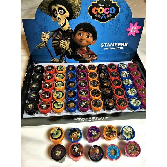 10 pcs Disney COCO PIXAR Self-inking Stamps Stampers Pencil Topper Authentic Disney Licensed by S Shop