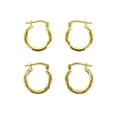 thumbnail image 3 of Brilliance Fine Jewelry Women's 14K Gold Plated Sterling Silver Hoops Adults Earrings Set, 3 of 6
