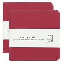 Uxcell 4x4" Watercolor Paper Sketchbook, 2Pcs 30 Sheet 300GSM/203lb Acid Free Watercolor Journal Hardcover Artists Paper Pads for Painting, Dark Pink