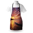 thumbnail image 3 of Landscape Apron Photo of Sunrise with Cloudy Sky at Seashore Dramatic Dawn Island Forest, Unisex Kitchen Bib Apron with Adjustable Neck for Cooking Baking Gardening, Orange Mauve Blue, by Ambesonne, 3 of 3