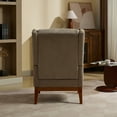 thumbnail image 4 of Taupe Modern Accent Chair, 26.19" Wide With Blend Fabric And Wood Legs For Living, Bedroom, Reading, Office Spaces Armchair, High Back Walnut Settings, 4 of 6