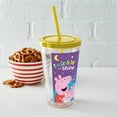 thumbnail image 4 of CafePress - Peppa Pig: Twinkle And Shine - 16 Ounce Classic Clear Insulated Double Wall Tumbler Cup with Lid Straw , Reusable, 4 of 5